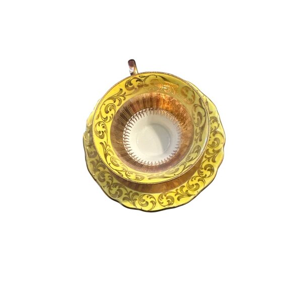 💖Antique Beautiful Bavarian AD. B-11 Yellow & Gold Teacup & Saucer Set - Picture 7 of 7